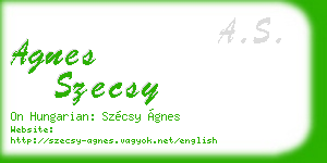 agnes szecsy business card