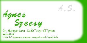 agnes szecsy business card